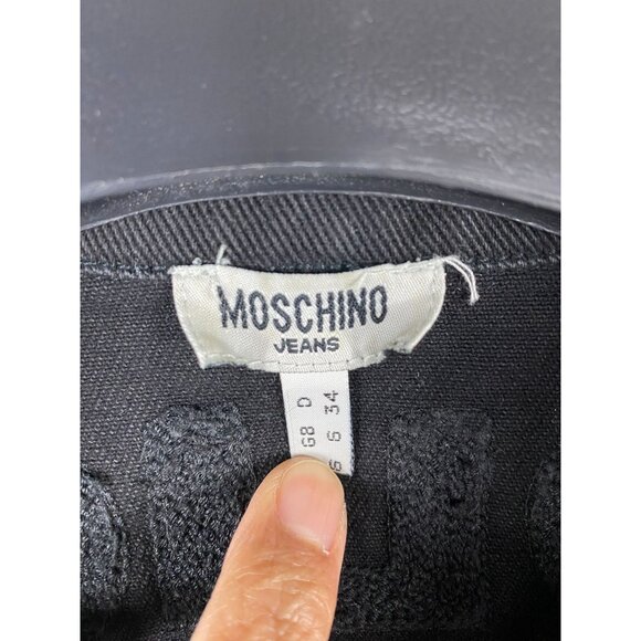 Moschino Jeans Three Button Single Breasted Blazer Jacket Black Size 4 A744 - Picture 3 of 9